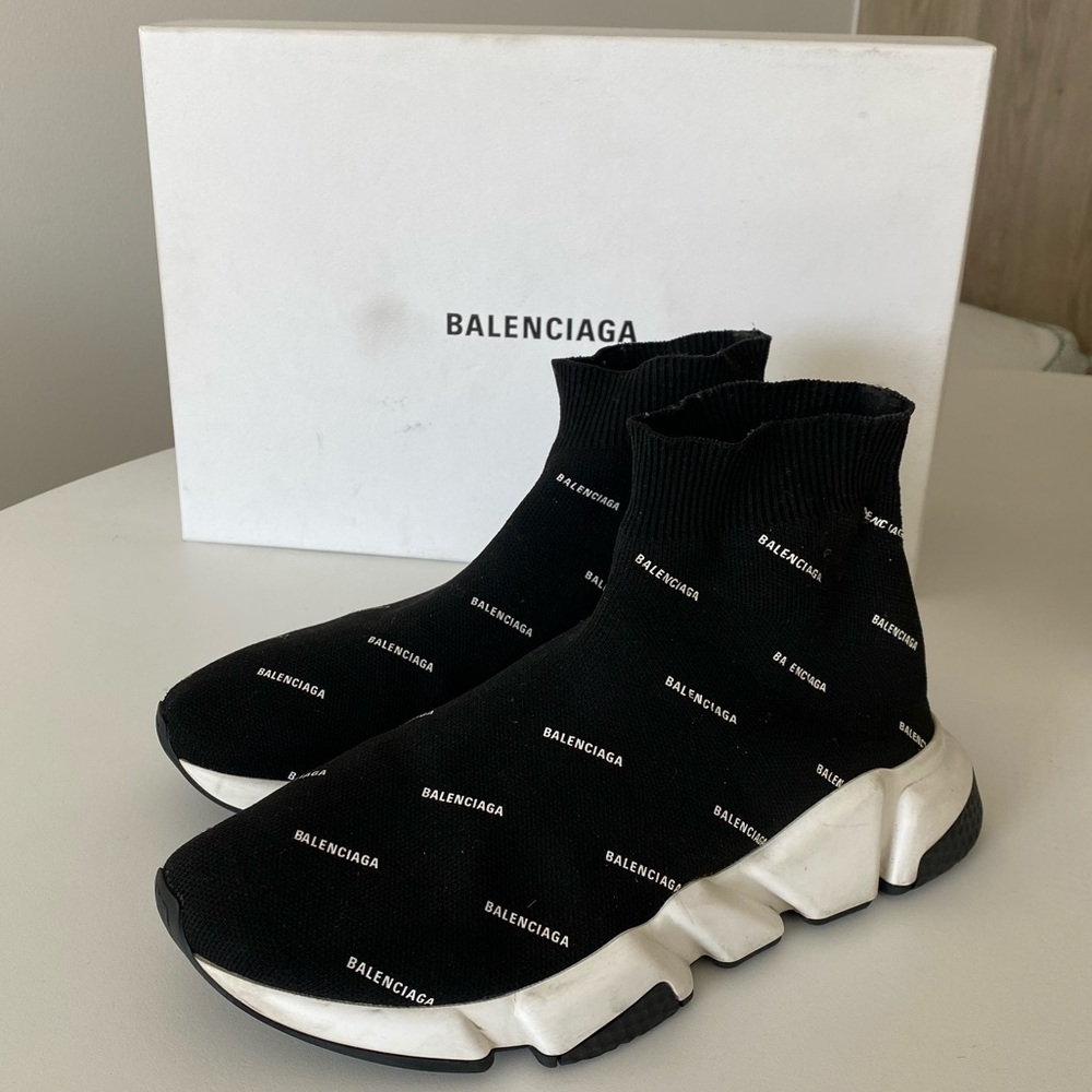 Balenciaga Speed Knit Logo Sneaker 39 Authentic